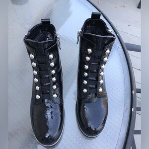 Brown’s Artica Katsura Black Waterproof Patent Lined Ankle Boots 6.5